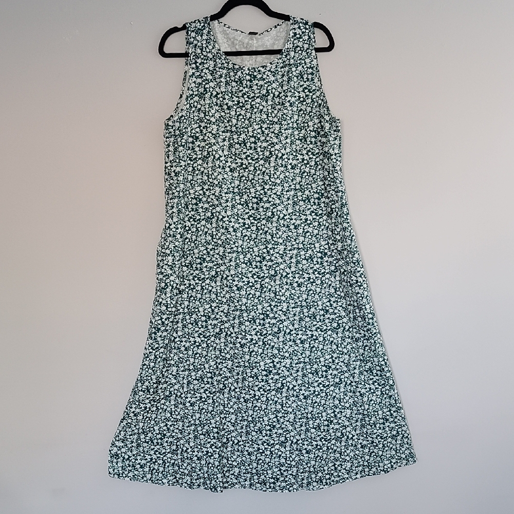SHEIN Green Floral A-Line Tank Maxi Dress